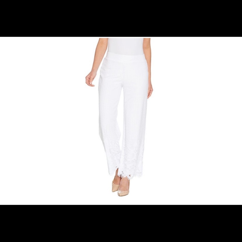 Isaac Mizrahi Live! Engineered Lace Wide Leg Pants